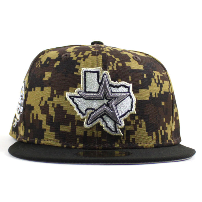 Houston Astros 45th Anniversary New Era 59Fifty Fitted Hat (Digital DESERT CAMO Black Gray Under Brim)