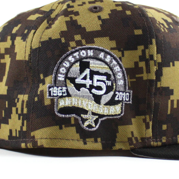 Houston Astros 45th Anniversary New Era 59Fifty Fitted Hat (Digital DESERT CAMO Black Gray Under Brim)