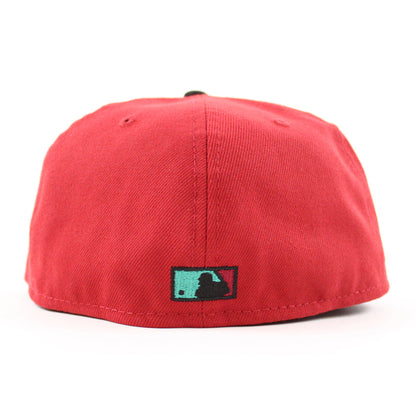 Houston Astros 45TH Anniversary New Era 59Fifty Fitted Hat (PINOT RED BLACK PINE NEEDLE GREEN Under Brim)