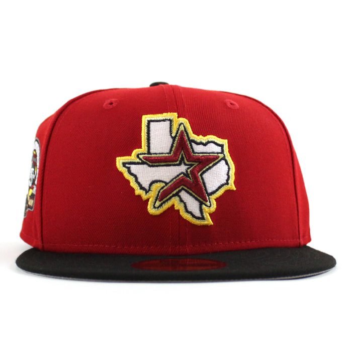 Houston Astros 45th Anniversary New Era 59Fifty Fitted Hat (Scarlet Red Black Gray Under Brim)