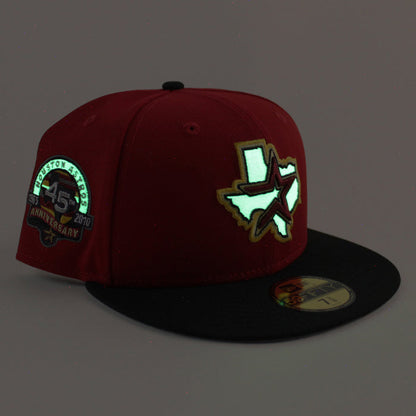 Houston Astros 45th Anniversary New Era 59Fifty Fitted Hat (Scarlet Red Black Gray Under Brim)