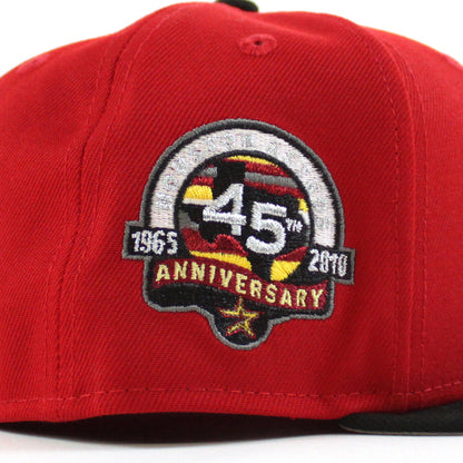 Houston Astros 45th Anniversary New Era 59Fifty Fitted Hat (Scarlet Red Black Gray Under Brim)