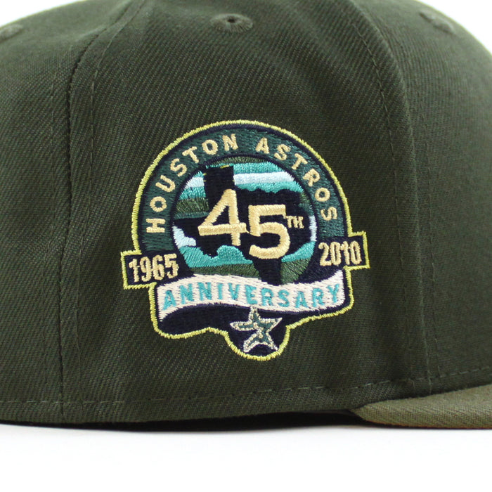 Houston Astros 45Th Anniversary  New Era 59Fifty Fitted Hat (Seaweed Olive Khaki Under Brim)