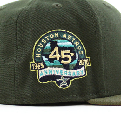 Houston Astros 45Th Anniversary  New Era 59Fifty Fitted Hat (Seaweed Olive Khaki Under Brim)