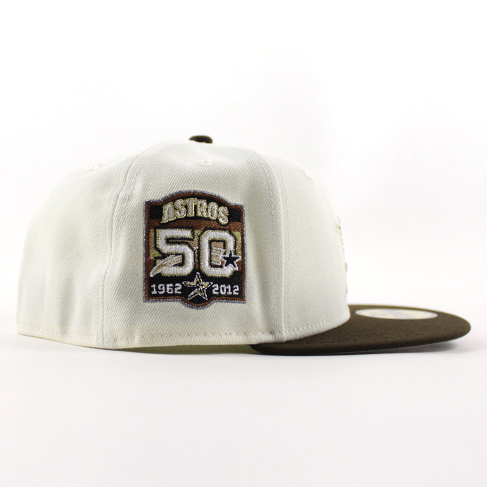 Houston Astros 50th Anniversary New Era 59Fifty Fitted Hat (Chrome White Walnut Gray Under Brim)