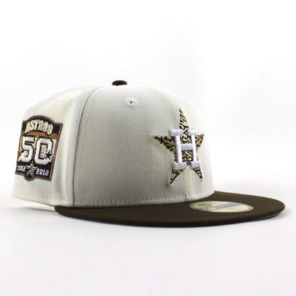 Houston Astros 50th Anniversary New Era 59Fifty Fitted Hat (Chrome White Walnut Gray Under Brim)