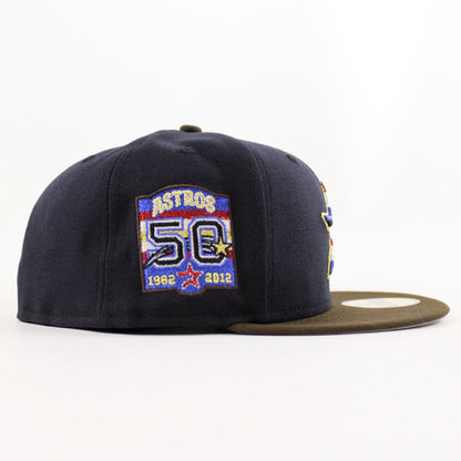 Houston Astros 50th Anniversary New Era 59Fifty Fitted Hat (Navy Walnut Gray Under Brim)