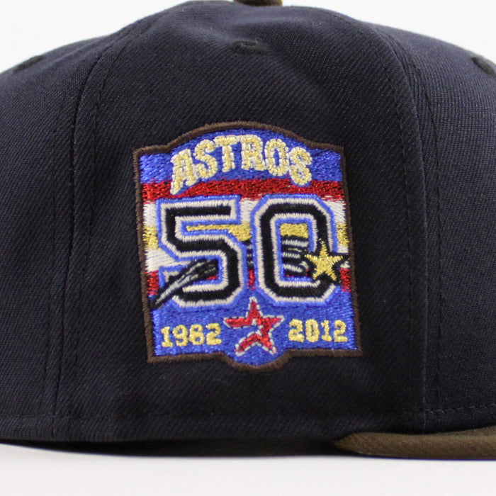 Houston Astros 50th Anniversary New Era 59Fifty Fitted Hat (Navy Walnut Gray Under Brim)