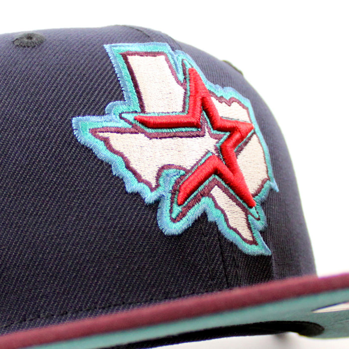 Houston Astros 60 YEARS New Era 59Fifty Fitted Hat (NAVY MAROON PINE NEEDLE GREEN Under Brim)