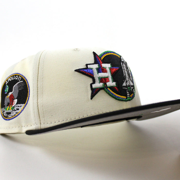 Houston Astros Apollo 11 New Era 59Fifty Fitted Hat (Chrome White Black Gray Under Brim)