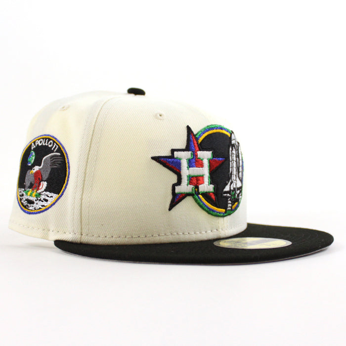 Houston Astros Apollo 11 New Era 59Fifty Fitted Hat (Chrome White Black Gray Under Brim)