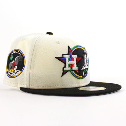 Houston Astros Apollo 11 New Era 59Fifty Fitted Hat (Chrome White Black Gray Under Brim)