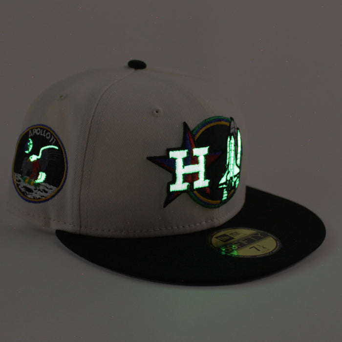Houston Astros Apollo 11 New Era 59Fifty Fitted Hat (Chrome White Black Gray Under Brim)