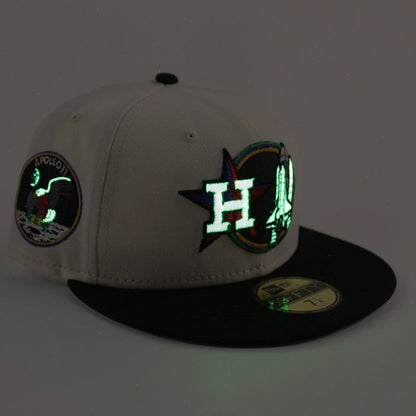 Houston Astros Apollo 11 New Era 59Fifty Fitted Hat (Chrome White Black Gray Under Brim)