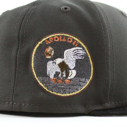 Houston Astros Apollo 11 New Era 59Fifty Fitted Hat (Pewter JAQUARD TONAL CAMO BLACK Metallic Silver Under Brim)