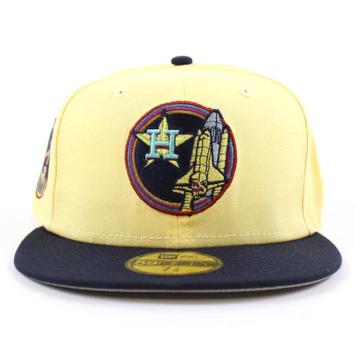 Houston Astros Apollo 11 New Era 59Fifty Fitted Hat (SOFT YELLOW NIGHT SHIFT NAVY GRAY Under Brim)
