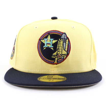 Houston Astros Apollo 11 New Era 59Fifty Fitted Hat (SOFT YELLOW NIGHT SHIFT NAVY GRAY Under Brim)