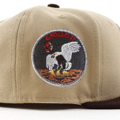 Houston Astros Apollo Patch New Era 59Fifty Fitted Hat (Camel Burnt Wood Cardinal Under Brim)