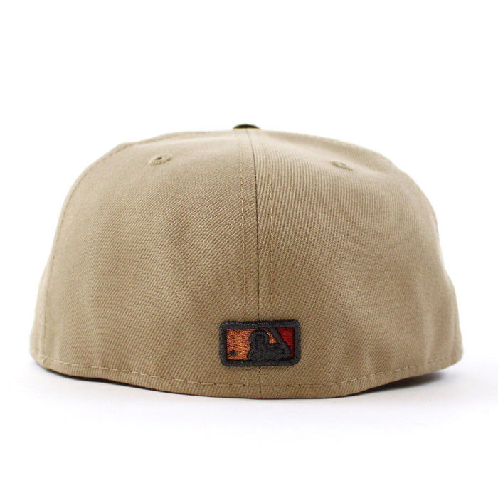 Houston Astros Apollo Patch New Era 59Fifty Fitted Hat (Camel Burnt Wood Cardinal Under Brim)