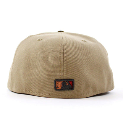 Houston Astros Apollo Patch New Era 59Fifty Fitted Hat (Camel Burnt Wood Cardinal Under Brim)