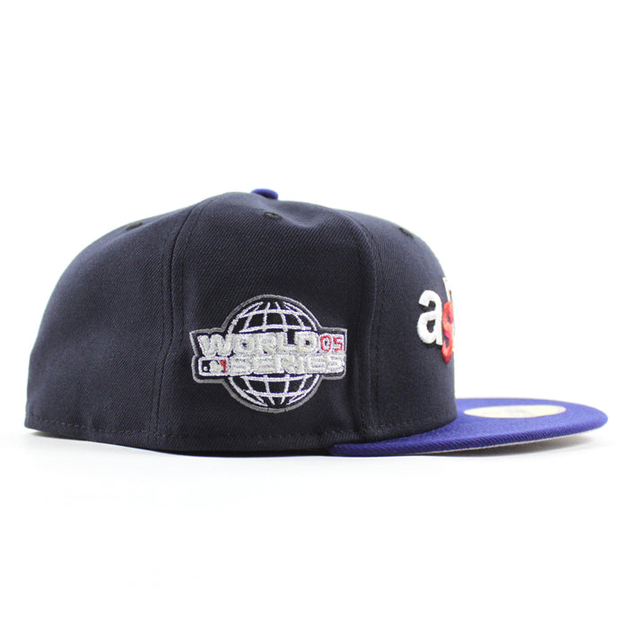 Houston Astros Death Note 2005 World Series New Era 59Fifty Fitted Hat (Navy Royal Blue Gray Under Brim)