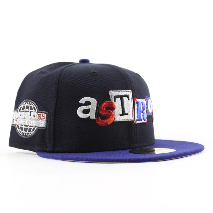 Houston Astros Death Note 2005 World Series New Era 59Fifty Fitted Hat (Navy Royal Blue Gray Under Brim)