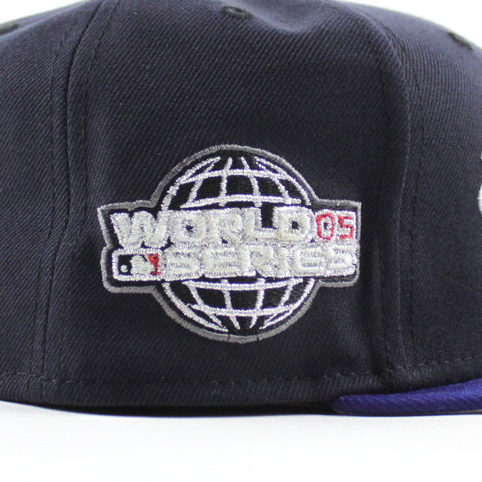Houston Astros Death Note 2005 World Series New Era 59Fifty Fitted Hat (Navy Royal Blue Gray Under Brim)