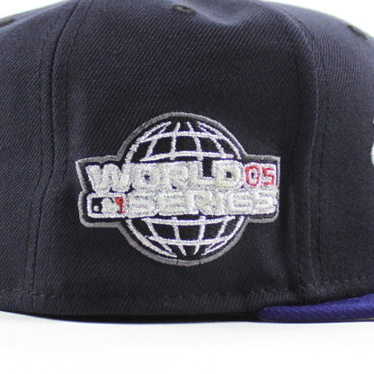 Houston Astros Death Note 2005 World Series New Era 59Fifty Fitted Hat (Navy Royal Blue Gray Under Brim)
