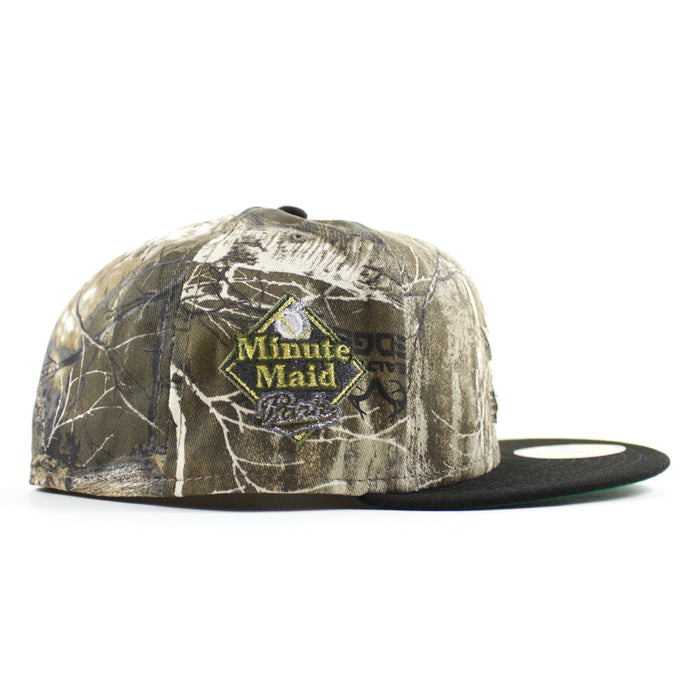 Houston Astros Drip Logo Minute Maid Park New Era 59Fifty Fitted Hat (RealTree Camo Black Green Under Brim)
