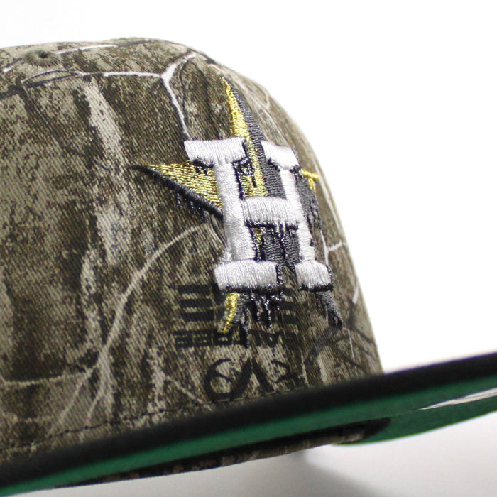Houston Astros Drip Logo Minute Maid Park New Era 59Fifty Fitted Hat (RealTree Camo Black Green Under Brim)