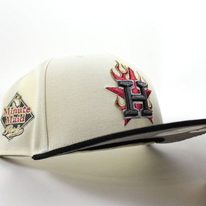 Houston Astros Minute Maid Park New Era 59Fifty Fitted Hat (Chrome White Black Gray Under Brim)