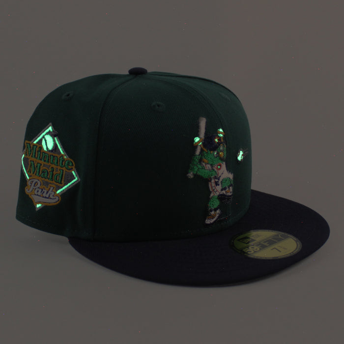 Houston Astros (Orbit Mascot) Minute Maid Park New Era 59Fifty Fitted Hat (Dark Green Navy Gray Under Brim)