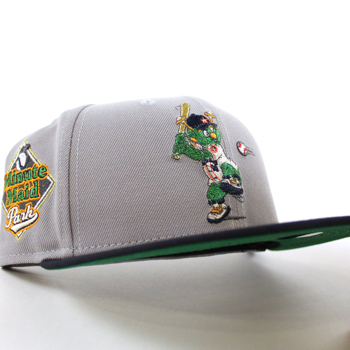 Houston Astros (Orbit Mascot) Minute Maid Park New Era 59Fifty Fitted Hat (Gray Navy Green Under Brim)