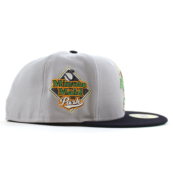 Houston Astros (Orbit Mascot) Minute Maid Park New Era 59Fifty Fitted Hat (Gray Navy Green Under Brim)