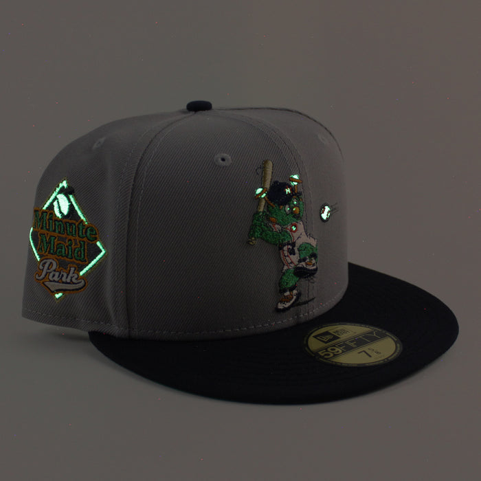 Houston Astros (Orbit Mascot) Minute Maid Park New Era 59Fifty Fitted Hat (Gray Navy Green Under Brim)