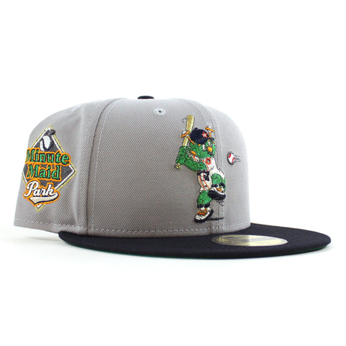Houston Astros (Orbit Mascot) Minute Maid Park New Era 59Fifty Fitted Hat (Gray Navy Green Under Brim)