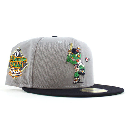Houston Astros (Orbit Mascot) Minute Maid Park New Era 59Fifty Fitted Hat (Gray Navy Green Under Brim)