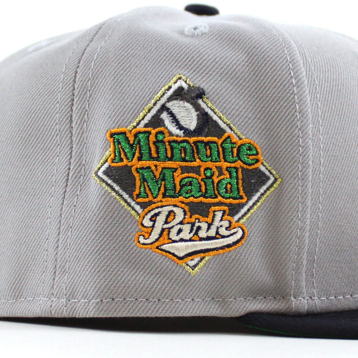 Houston Astros (Orbit Mascot) Minute Maid Park New Era 59Fifty Fitted Hat (Gray Navy Green Under Brim)