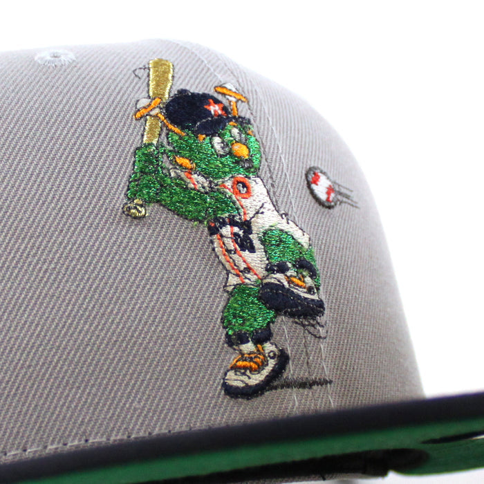 Houston Astros (Orbit Mascot) Minute Maid Park New Era 59Fifty Fitted Hat (Gray Navy Green Under Brim)