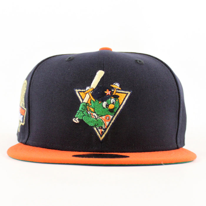 Houston Astros (Orbit Mascot) World Series Champions New Era 59Fifty Fitted Hat (Navy Orange Green Under Brim)