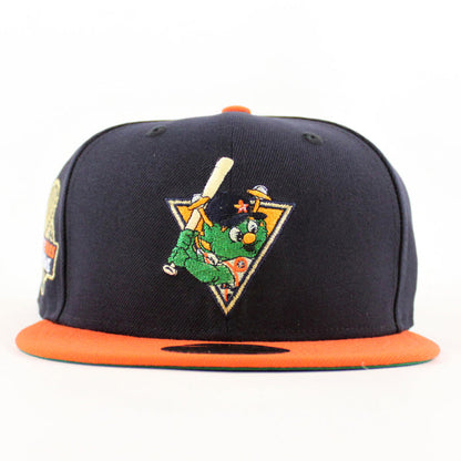 Houston Astros (Orbit Mascot) World Series Champions New Era 59Fifty Fitted Hat (Navy Orange Green Under Brim)