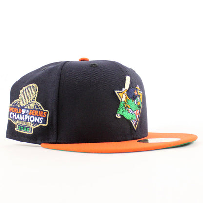 Houston Astros (Orbit Mascot) World Series Champions New Era 59Fifty Fitted Hat (Navy Orange Green Under Brim)