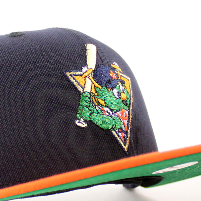 Houston Astros (Orbit Mascot) World Series Champions New Era 59Fifty Fitted Hat (Navy Orange Green Under Brim)
