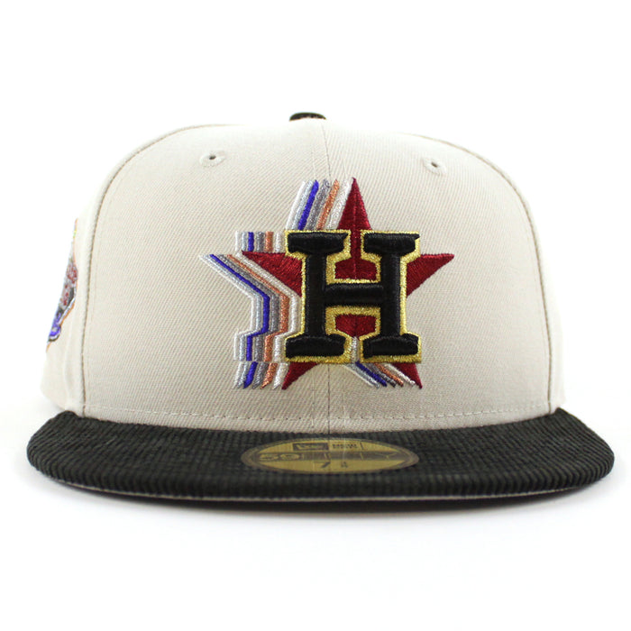 Houston Astros Silver Anniversary New Era 59Fifty Fitted Hat (Stone Corduroy Gray Under Brim)