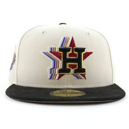Houston Astros Silver Anniversary New Era 59Fifty Fitted Hat (Stone Corduroy Gray Under Brim)