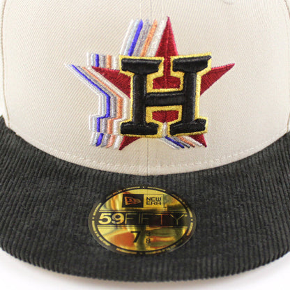 Houston Astros Silver Anniversary New Era 59Fifty Fitted Hat (Stone Corduroy Gray Under Brim)