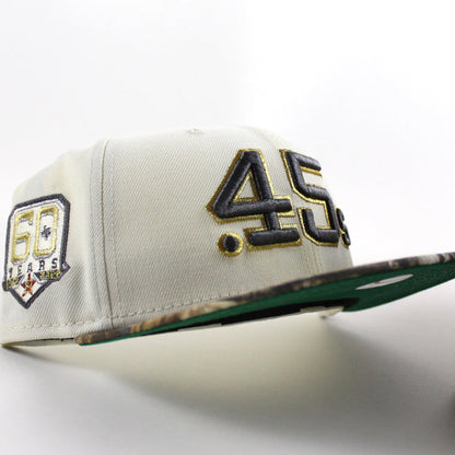 Houston Colt 45 60 Years New Era 59Fifty Fitted Hat (Chrome White RealTree Camo Green Under Brim)