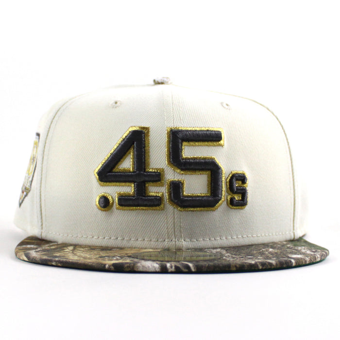 Houston Colt 45 60 Years New Era 59Fifty Fitted Hat (Chrome White RealTree Camo Green Under Brim)