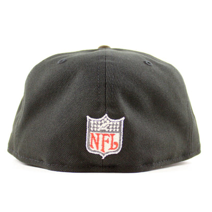 HOUSTON OILERS Mascot Patch New Era 59Fifty Fitted Hat (Black Walnut Gray Under Brim)