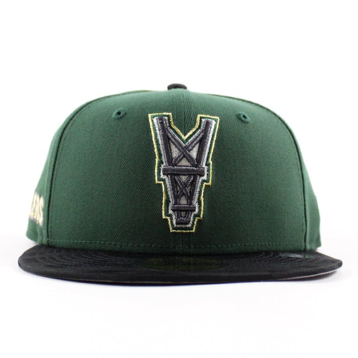 HOUSTON OILERS Upside Down Oilers Patch New Era 59Fifty Fitted Hat (Cilantro Black Gray Under Brim)